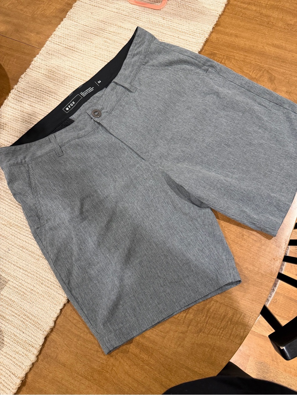 Fox Men's Heather Gray Flat Front Shorts